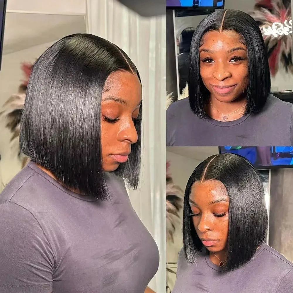 Bob Wig Human Hair Lace Front Wigs Human Hair 100% Human Hair Wigs Hd Transparent 13X4 Straight Lace Frontal Bob Wigs Cheap wigs