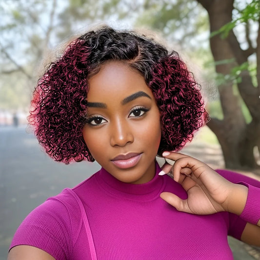Curly Bob Wig Human Hair Deep Wave Lace Front Wigs Human Hair 13x4 Short Pixie Wigs for Women Wet and Wavy Wig Pre Plucked