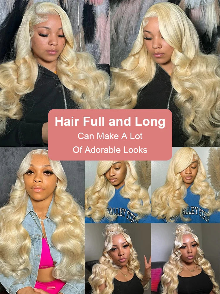 36 40 Inch 613 Honey Blonde Body Wave 250 Density 13x6 HD Lace Front Human Hair Wigs 13x4 HD Lace Frontal Wig for black women