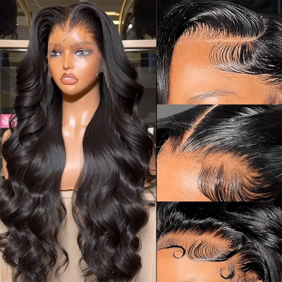 Body Wave Human Hair Wigs 13x6 Hd Lace Frontal Wigs 220 Density 40 Inch For Black Women Pre Plucked Loose Wave Lace Frontal Wig