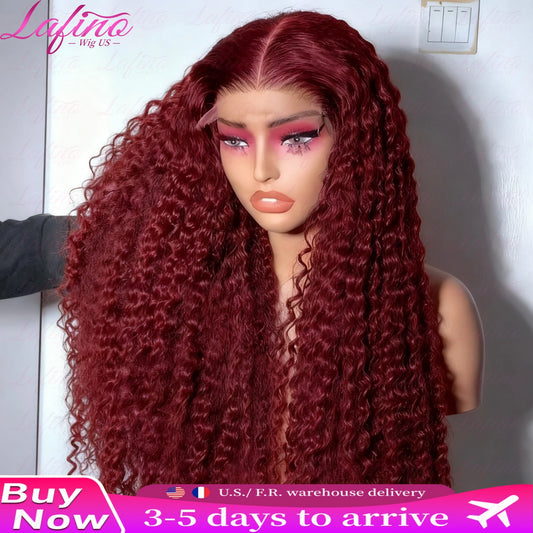 250 Density Human Hair Wig 99J Burgundy 13x6 Hd Lace Frontal Human Hair Red Colored Wig 13x4 Transparent water wave Frontal Wig