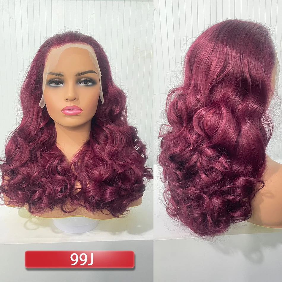 100% Vietnamese Hair Wigs Super Double Drawn Ombre Bouncy Body Wave 250 Density Highlight HD Lace Frontal Wigs Human Hair Genger