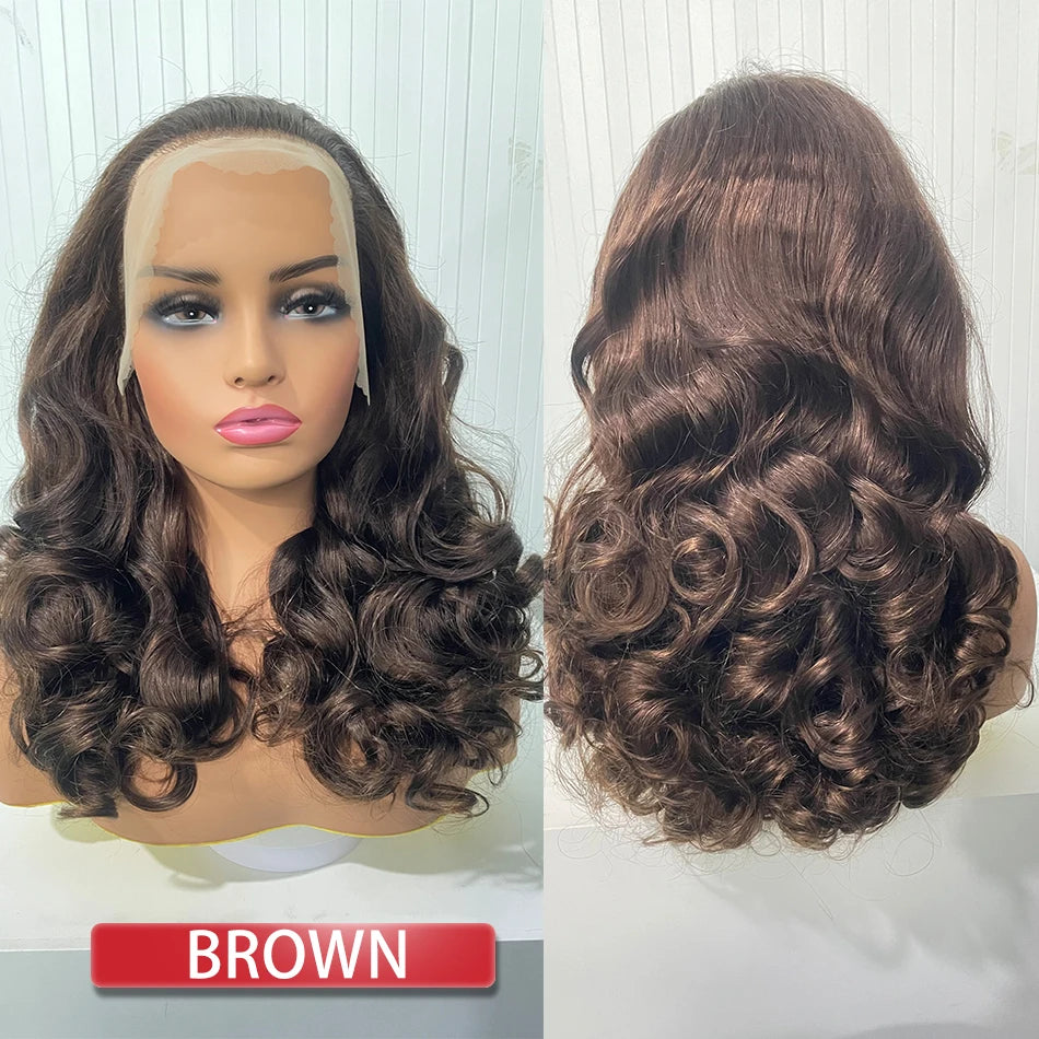 100% Vietnamese Hair Wigs Super Double Drawn Ombre Bouncy Body Wave 250 Density Highlight HD Lace Frontal Wigs Human Hair Genger